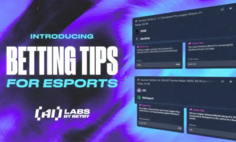 BETBY has launched an innovative update to enhance its Betting Tips feature, now including insights specifically for esports.